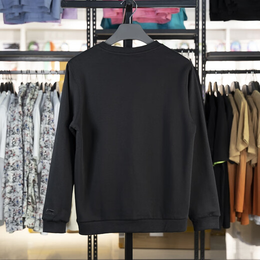 Li ning Sweatshirt Herren 2023 Neue Winter Sport Trendy Serie plus Fleece warm warm Pullover Sweatshirt AWDT753 AWDT753-4 Black S