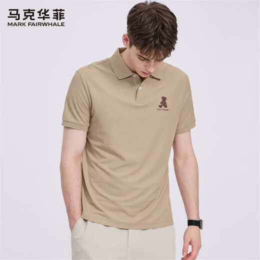 马克华菲【时尚刺绣】短袖Polo衫男2025夏季新款潮流卡通图案休闲上衣男装 卡其色701 XL /180