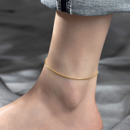 Canbei 18K color gold anklet rose gold snake bone women's niche 2023 new trendy gold color anklet original 18K