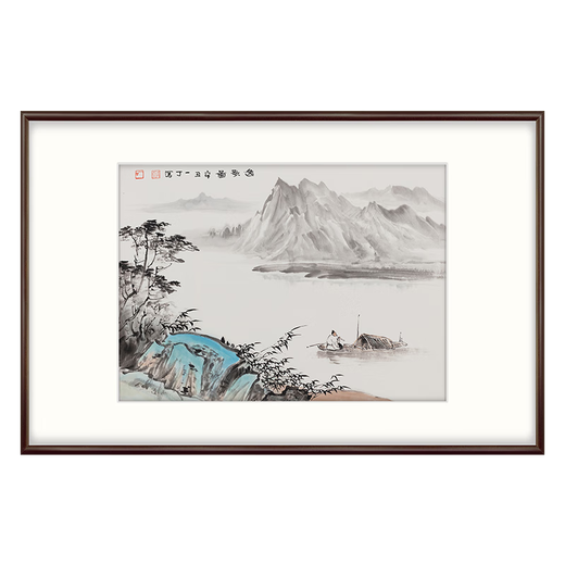 Bogu Painting Garden hand-painted new Chinese-style entrance decorative painting landscape painting restaurant hanging painting corridor aisle mural Chinese painting tea room ink painting elegant walnut Luban ruler lucky number length 102cm * height 68cm