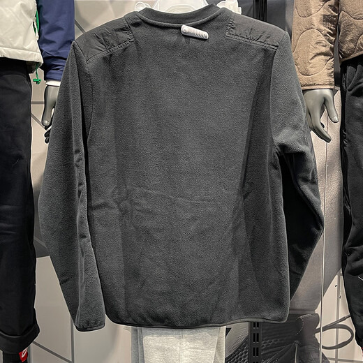 NIKE Sweatshirt Herren Herbstjacke Polarfleece Warm Sportbekleidung Mode Rundhals Lässiger Pullover DD4855-010 Schwarz L