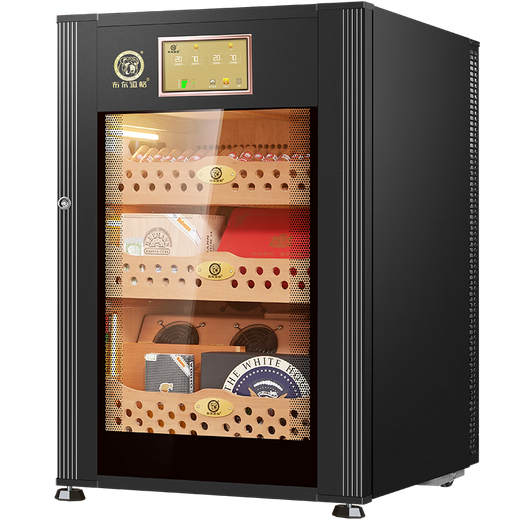 Bulldog cigar cabinet constant temperature and humidity control for tomato cultivation, constant humidity red wine cabinet, ammonia removal cigar moisturizing cabinet, imported compressor, household small cigar cabinet box for naked cultivation, VC 118 flagship, fourth generation VC118 coffee color + 500 pieces capacity 118L