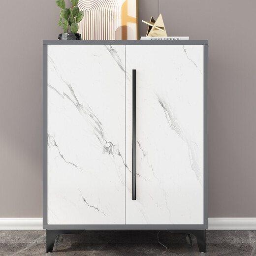 Coolin Shoe Cabinet Door Storage Cabinet Multi-layer Storage Cabinet Entrance Modern Light Luxury Entrance Cabinet Black Legs 70*33*90cm