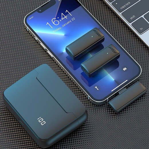 SevenLove hot-selling 10w+ noise reduction reverb wireless lavalier microphone one-to-two sound card radio microphone outdoor live broadcast interview Little Bee mobile phone computer camera monitoring and recording one-to-one Android Type-C + charging compartment plug and play