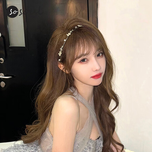 SO SOUL retro all-match pearl butterfly high-end headband female forest style super fairy pressure hairpin fine headband hair accessories butterfly love interval pearl headband