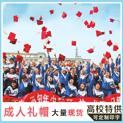 Qinsuluo factory direct sales 18-year-old adult hat with printed school emblem, bachelor's hat, principal hat, doctor's hat, graduation season adult hat - plastic plate, one size fits all