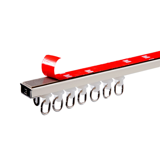 Lilang ultra-thin curtain track curtain installation without punching aluminum alloy adhesive track side-mounted top-mounted gauze curtain slide rail white top side universal need to be disconnected if it exceeds 1.5 meters 1.7 meters