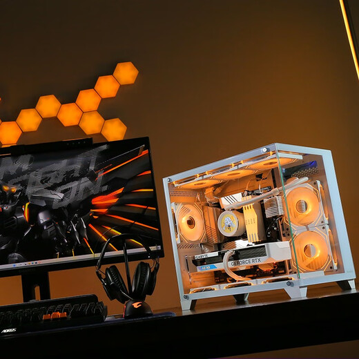 Gigabyte i5 14600KF/RTX5070Ti/5060TI Snow Eagle Ice Falcon water-cooled pure white sea view room network game live broadcast AI design rendering desktop home computer host 2 i5 14600KF丨RTX5060