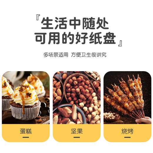 Babic Disposable Paper Plate Tableware Cake Plate BBQ Plate Western Food Plate Handmade Art Painting Paper Plate 5 inches 20 pieces