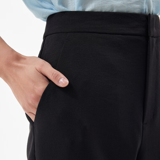 Broadcast pants autumn shopping mall same style cross micro-flare split creasing women BDQ3KD0592 K40 black M