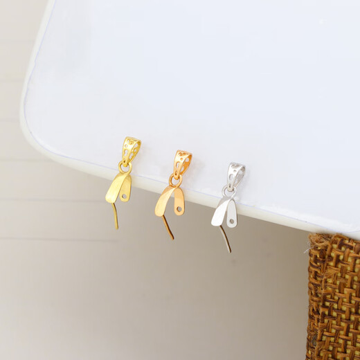 Quality 18k gold pendant universal buckle head 18K gold and jade pendant buckle inlaid with thickened clip buckle melon seed buckle jade 18K gold filigree buckle