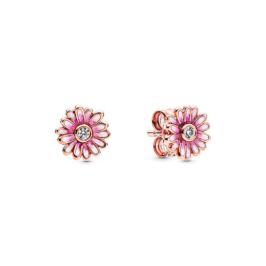 PANDORA Pink Daisy Earrings Rose Exquisite Couple Gift Birthday Gift for Girlfriend