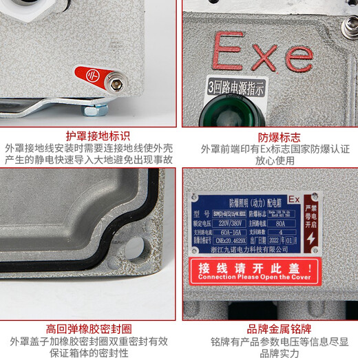 Jiunuo explosion-proof distribution box explosion-proof junction box control box inspection box lighting switch distribution cabinet non-standard customization 3 circuits