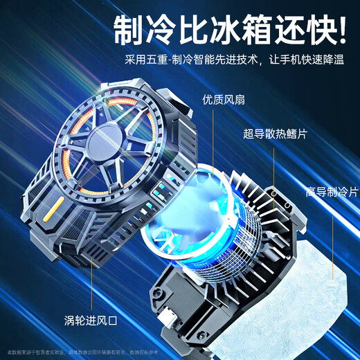 Zhiguozhe [extrem Speed ​​-Kühlung] Handy -Kühler -Heizkörper Halbleiter Kühlung Back Clip Live Game Speziales Kühlhuhn -Ess -Artefakt -König für Apfel, Xiaomi, Huawei Black Hai Red Devil anwendbar