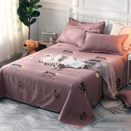 Bedsheets, skin-friendly brushed thickened sheets, single piece, double, single, kang single, student dormitory, multi-purpose for all seasons. Specifications, Brown Bear Bedsheets, 2.5mX2.3m