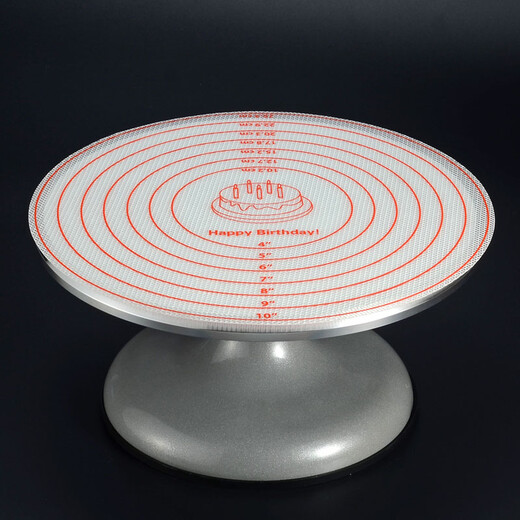 Xinbaiyue cake turntable, decorated turntable anti-slip mat, children's placemat, baking and kneading mat, silicone mat, round kitchen insulation mat, thickened platinum silicone 26cm, graduated anti-slip mat
