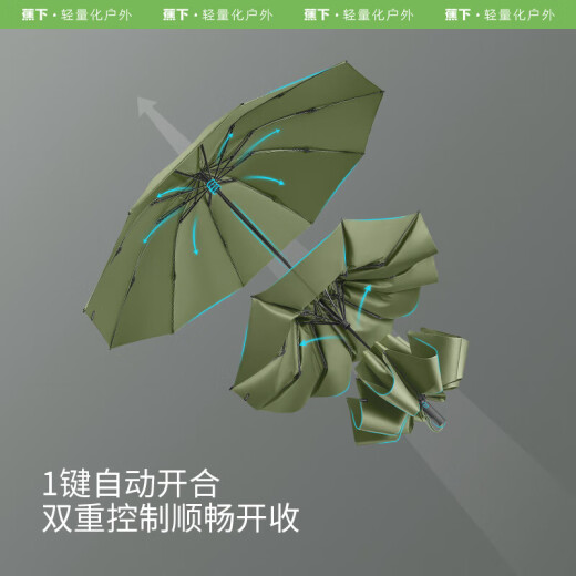 beneunder fully automatic umbrella three-fold windproof reinforced folding umbrella dark bush green