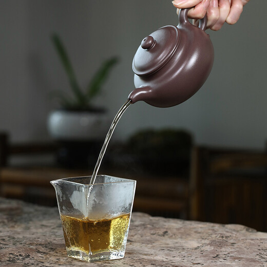 Hidden Pot World Yixing Purple Clay Pot Purely Handmade Teapot Single Pot Purple Clay Tea Set Deep Well Purple Clay Antique Pot