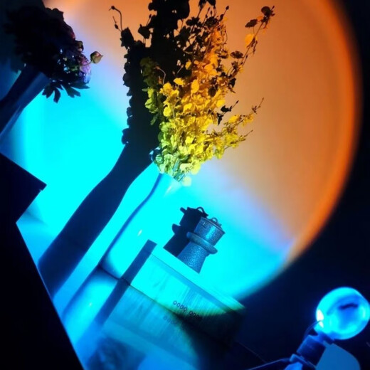 Yaotian Sunset Ambient Light Sunset Sunset Light Photo Internet Celebrity Floor Lamp Sunset Red Grand Circle Ambient Light High-Low Telescopic Sunset Red-30W