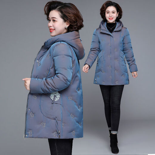 
Qinyu 2024 new mother autumn and winter cotton jacket middle-aged cotton jacket middle-aged and elderly grandmother thickened cotton jacket women blue (short style) 9904 XL Recommended 105 Jin [Jin equals 0.5 kg] below