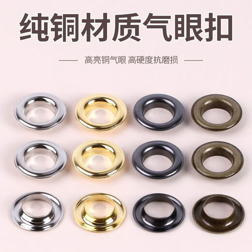 Jieyunmao Metal Air Eye Buckle Installation Tool Set Punch Button Hole Shoe Eye Buckle Hollow Rivet Buckle Belt Hole Buckle 100 Sets Black Inner Diameter 20mm With Tools