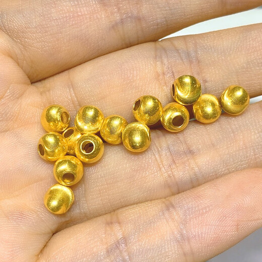 Bindao 18K gold cat's eye spacer beads Au750 Passepartout pendant bracelet necklace accessories diy women's 18k gold 4mm super flash cat's eye beads (single)