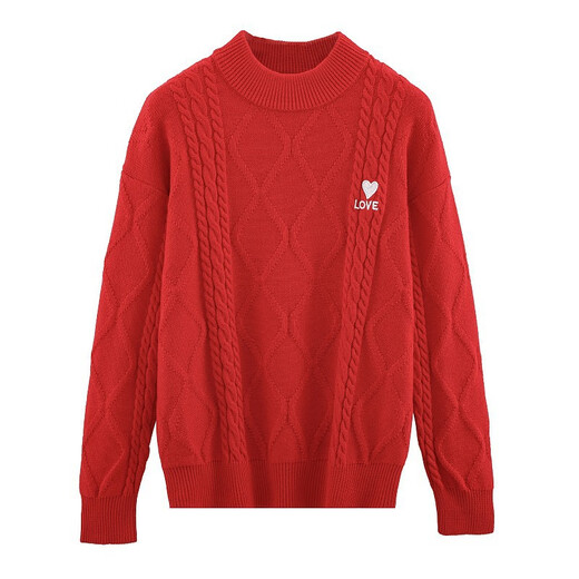 BUBBLE ORANGE parent-child knitted sweater, whole family outfit, autumn and winter mother-daughter clothing, a family of three or four, popular on the street, fashionable internet celebrity, high-end white apricot color parent-child outfit, 175-M size (recommended weight 105-120 Jin Jin is equal to about 0.5 kg)