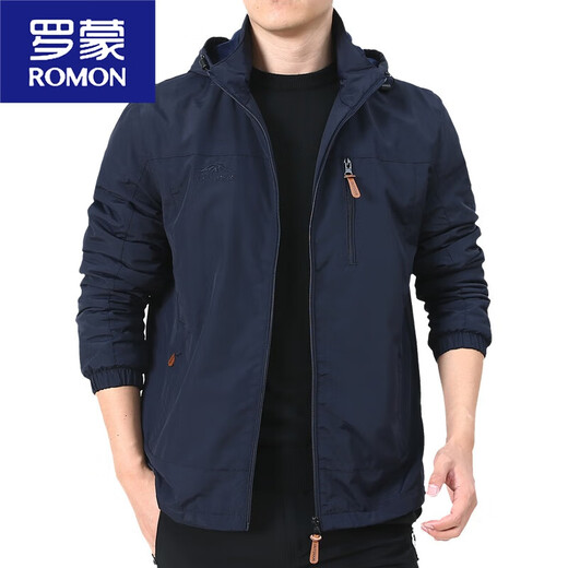 罗蒙（ROMON）户外男士外套秋冬季2025新款中年男装秋装上衣服加绒夹克男春秋厚 9898黑色 款 加绒 4XL