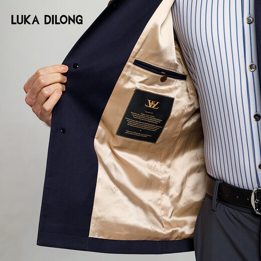 Luca Dilon 100% Sheep Wool Spring and Autumn New Light Business Executive Jacket Casual Versatile Jacket for Men Royal Blue L (50)