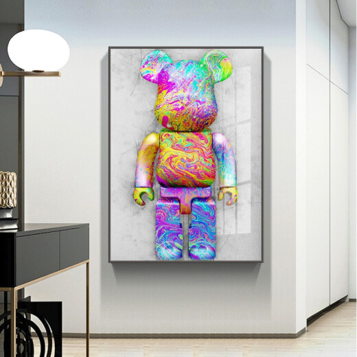 Mo Xiaoxie Sesame Street kaws doll porch decoration painting simple cartoon hanging painting internet celebrity violent bear tide brand living room wall mural Mo Xiaoxie 138760*80cm cloth pattern film single painting black border
