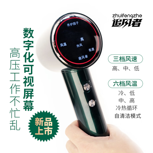 Wind Chaser Hair Dryer Hairstylist, Barber Shop, Hair Salon Special Professional Edition High-Power High-Wind Hair Care High-speed Hair Dryer Non-scorched Green Professional Edition Gift Box-1 Nozzle