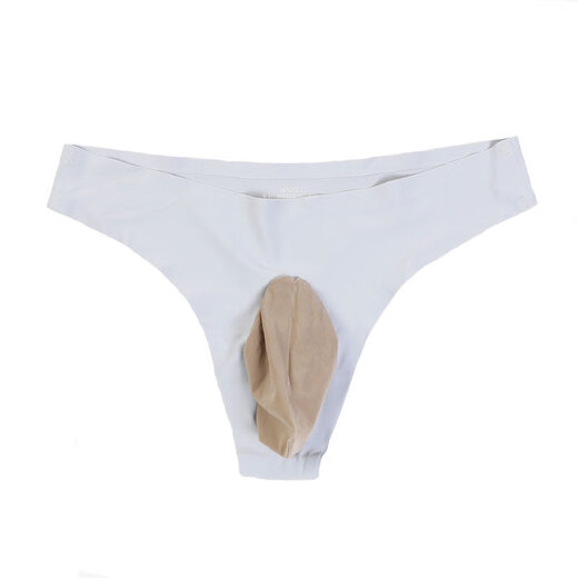 Kiss men's ice silk thong seamless sexy low-waisted T-pants large size one-piece tight thong feminine underwear 1 piece brown L size closed cover 95-120Jin Jin is equal to 0.5 kg