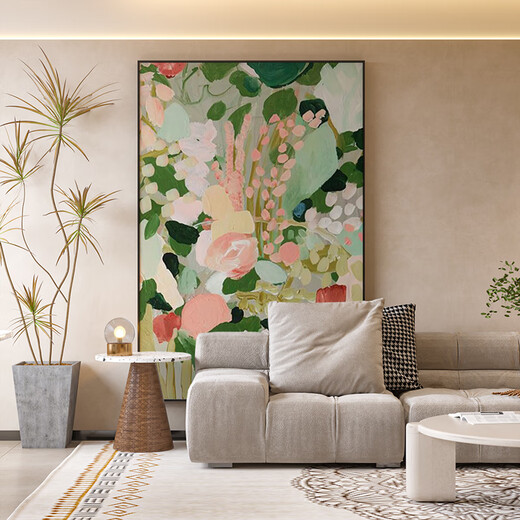 FACAI cream style high-end living room mural wabi-sabi style hanging painting entrance decorative painting restaurant large-size floor-standing painting
