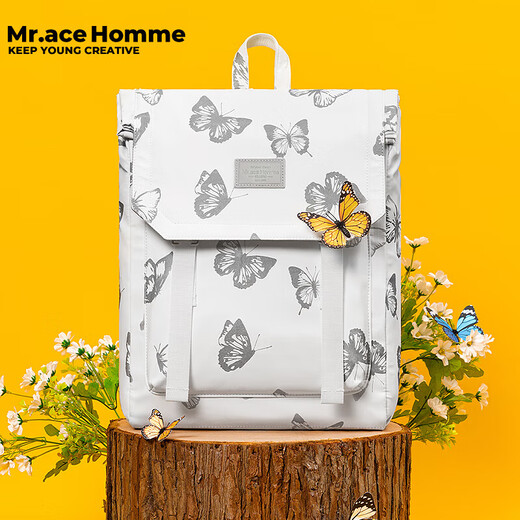 Mr.ACE Homme mochila casual estudiante femenina mochila escolar luminosa mariposa mochila mochil