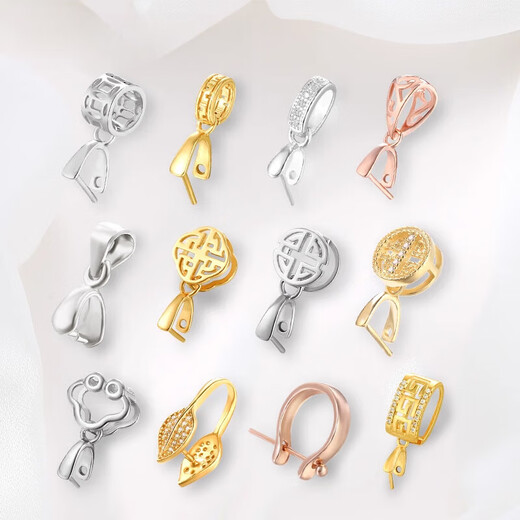 DR-FLVVS pendant buckle head 18k gold and silver jade pendant buckle 18K gold buckle jade buckle silver necklace buckle diy accessories YP04-gold color