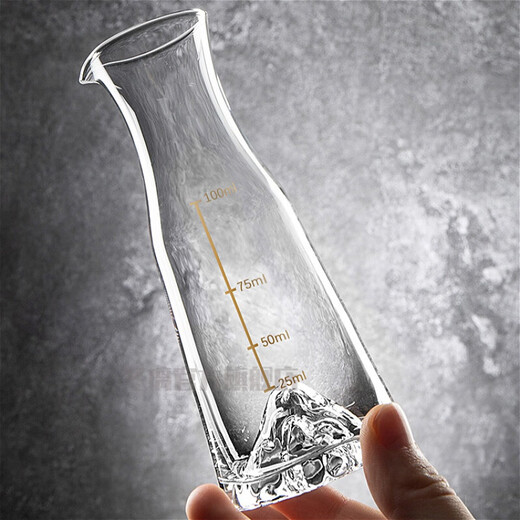 Dongli creative iceberg wine dispenser crystal glass Jinshan liquor dispenser household small flask with gold scale mountain view wine bottle decanter Iceberg wine dispenser 100ML single pack