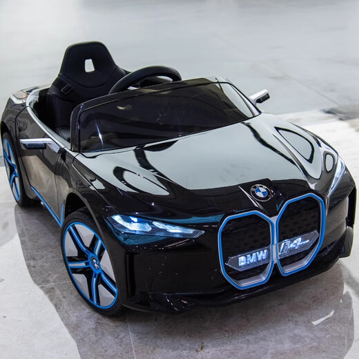 Berejia children's remote control car can sit on BMW children's electric car four-wheel drive men's and women's toy car baby stroller exclusive version white four-wheel drive + swing + leather seat + early education