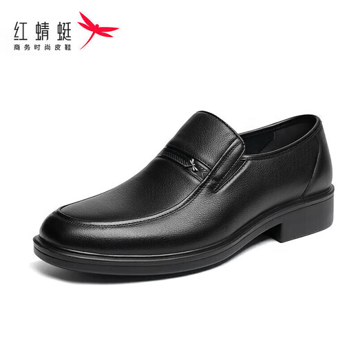 Red Dragonfly Men's Business Leather Shoes Commuting Soft Sole Dad Shoes Slip-on Men's Casual Shoes WTA43335 39