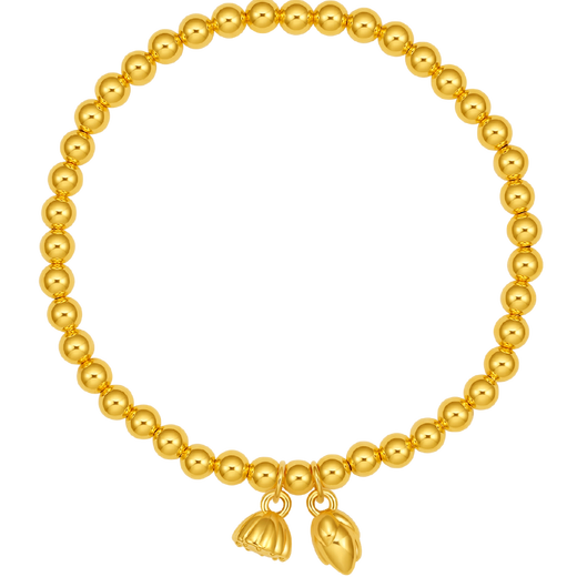 Saturday Blessing Gold Bracelet Women's Good Luck Lotus Lotus Powder Bracelet Birthday Gift Price A1912494 Approximately 2.56g16cm