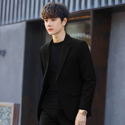 Romon (Romon) Brown Casual Anzuganzug für Männer und junge Männer mittleren Alters Frühling und Herbst schlank und gutaussehend Casual Anzug Jacke Trend Kaffee (Single West) xl