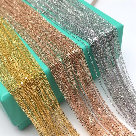 Xuanyong 18k gold colored gold necklace for women rose gold single element chain gold o-shaped chain au750 clavicle chain necklace for women European-shaped thickened weight 1.2-1.4g thick about 1.4 18K yellow 45cm (if you get a fake one, you will lose ten)