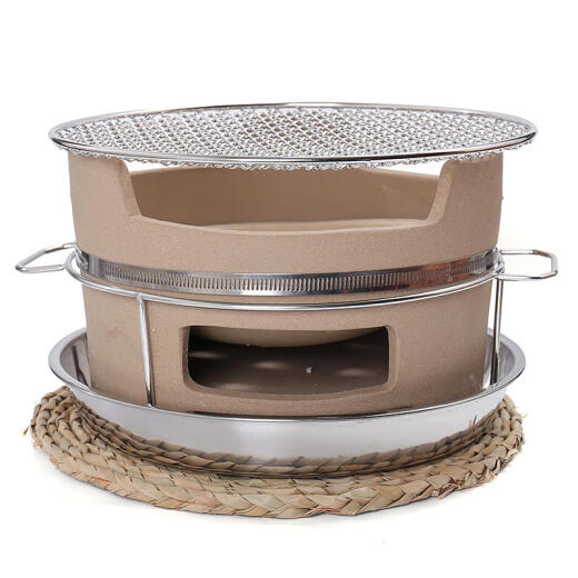 Hubei charcoal stove small hot pot clay casserole traditional old-fashioned thermal insulation edge stove carbon stove coarse casserole 24cm earthenware shallow casserole 21cm charcoal stove + pad