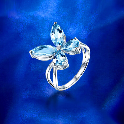 Haikai Ring Women's Aquamarine Ring Luxury Jewelry Valentine's Day Birthday Gift for Wife and Daughter <Supports Re-inspection>