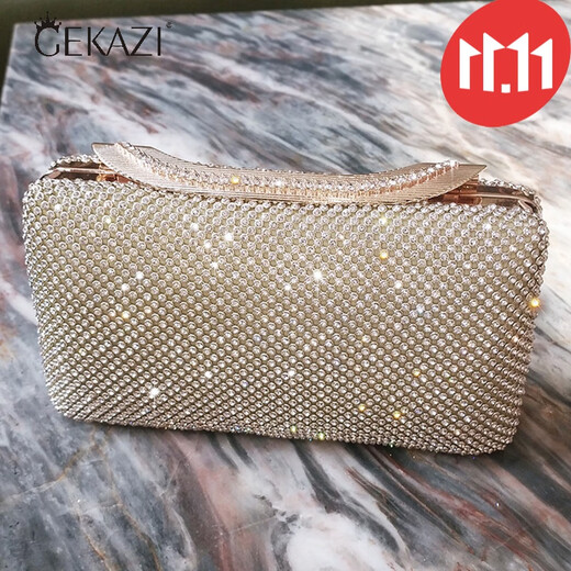 GEKAZI 2022 Chinese Valentine's Day handbag women's small bag banquet clutch bag evening dress dinner bag diamond wedding cheongsam bag handbag gold noble gold