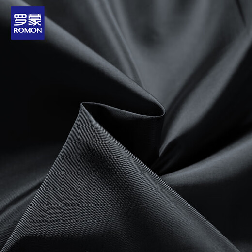 ROMON Jacket Men's Jacket Winter Trendy Youth Business Casual Top Hooded Men's MK55 Black Velvet XL