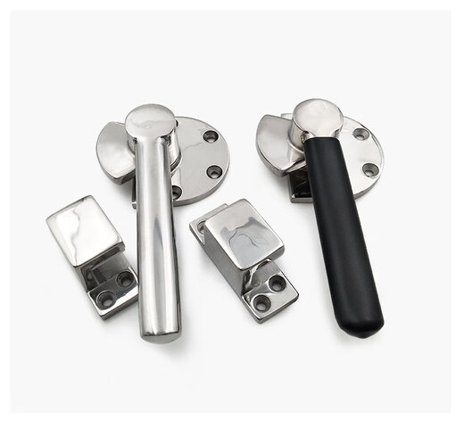 Huili's customized stainless steel handle lock, rotating pressing handle, mechanical sealing, anti-scalding and temperature insulation, heavy-duty closed handle, stainless steel without rubber sleeve (right), 35mm, universal type, without key