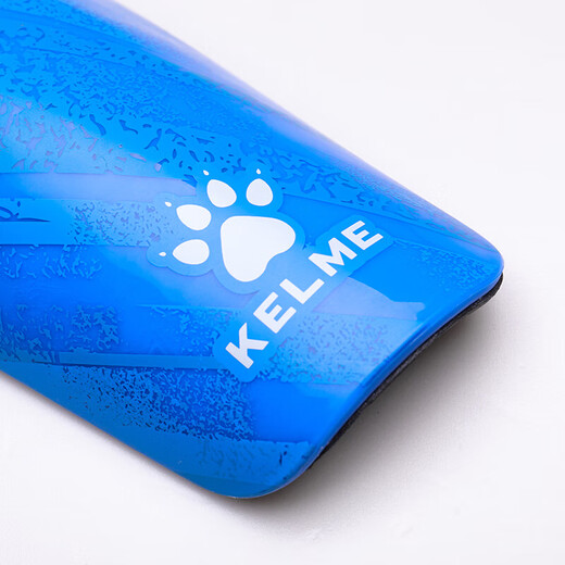 KELME football shin guards, competition training calf guards, shock-absorbing thickened inserts, professional protective gear, blue M
