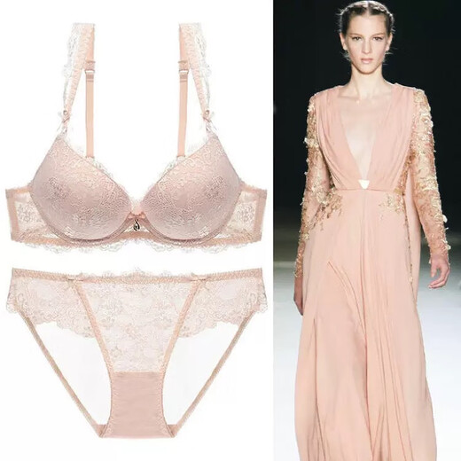 Victoria Palace Sexy Bra Set Red Bra Underwear Small Breast Gathering Lace Adjustable Breast Reducing Bra Set Burgundy 38/85C