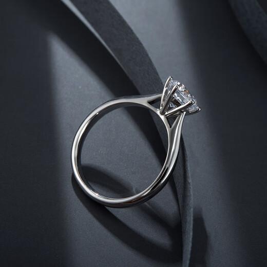 Mooleeca classic six-claw platinum cultured diamond women's ring 50 points DE color VS wedding gift for girlfriend and wife No. 11
