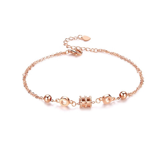 DL 1998 Color Gold Bracelet 18K Gold Rose Gold Small Waist Bracelet Women AU750 Double Layer Valentine's Day Gift Rose Gold Small Waist Bracelet (Double Layer)